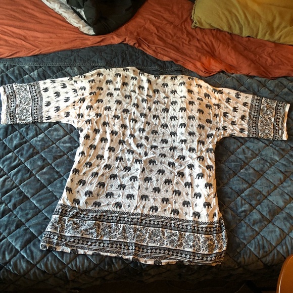 CLEARANCE Bohemian Elephant Paisley Kimono Tunic Top - Picture 9 of 10